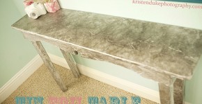 tin foil table kristendukephotography.com #table #modpodge