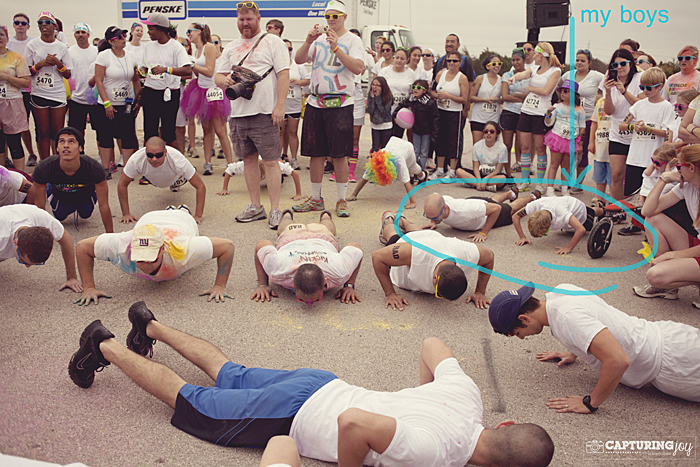 family fun color run push ups