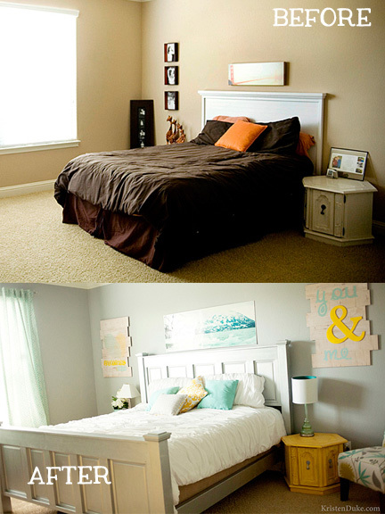 before and after of master bedroom