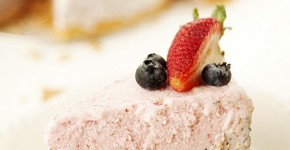 fruit smoothie ice cream pie with waffle cone crust