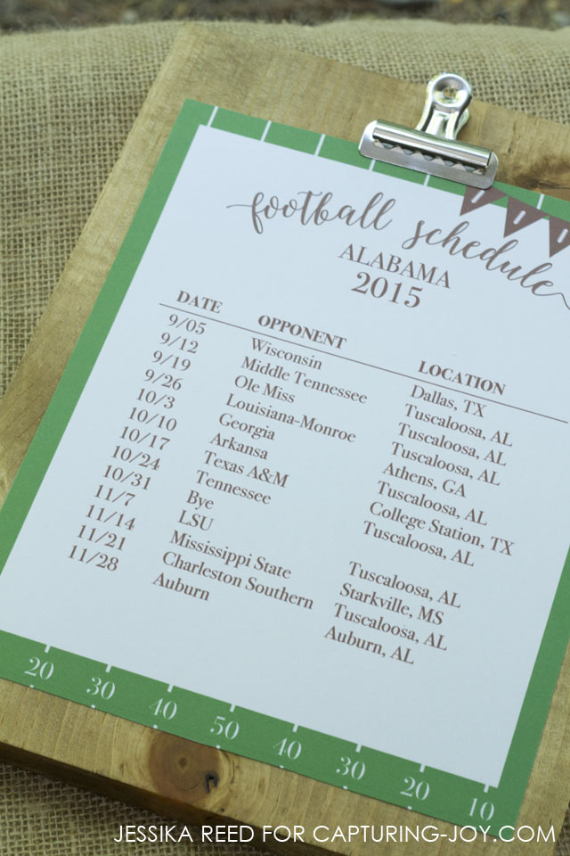Editable Football Schedule Free Printable - Capturing Joy with Kristen Duke