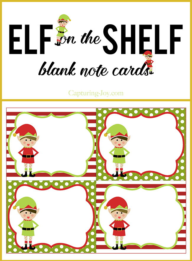 Elf on a Shelf Blank Note Cards Capturing Joy with Kristen Duke