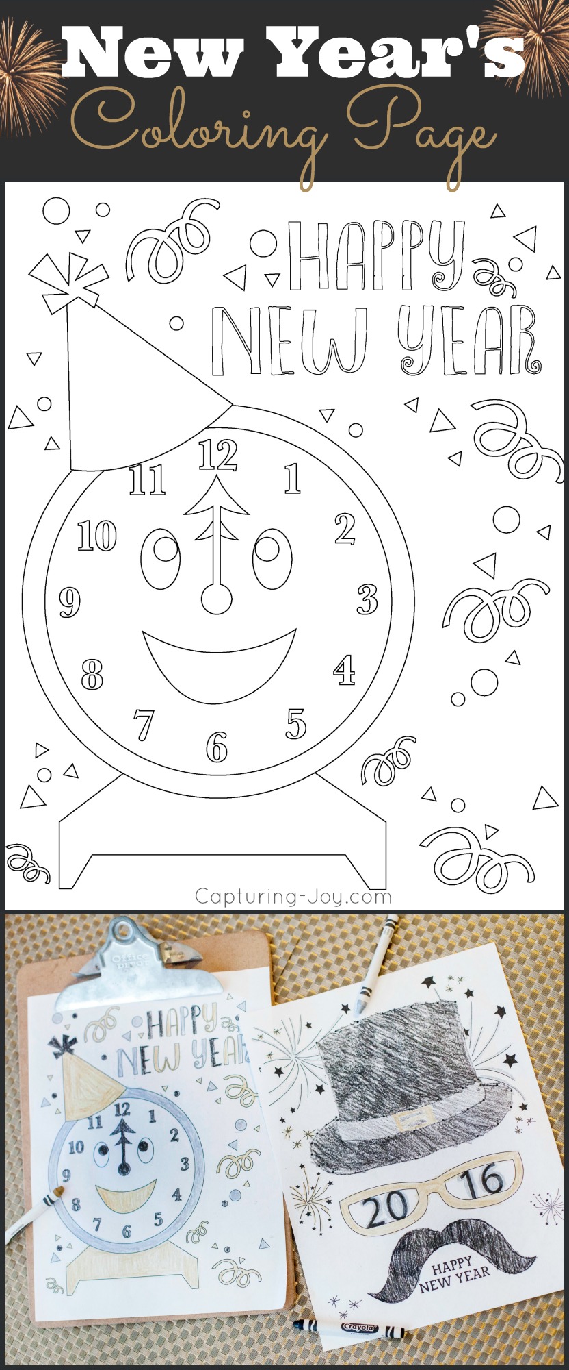 New Year's Coloring Page