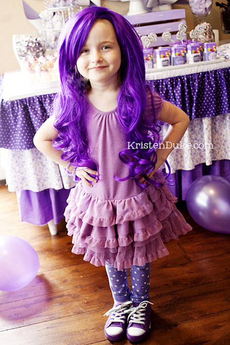 purple party wig