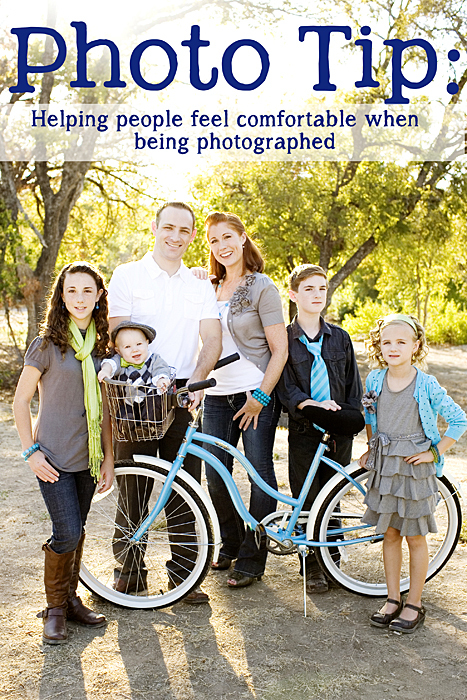 Photography tip: helping people feel comfortable when being photographed www.KristenDuke.com