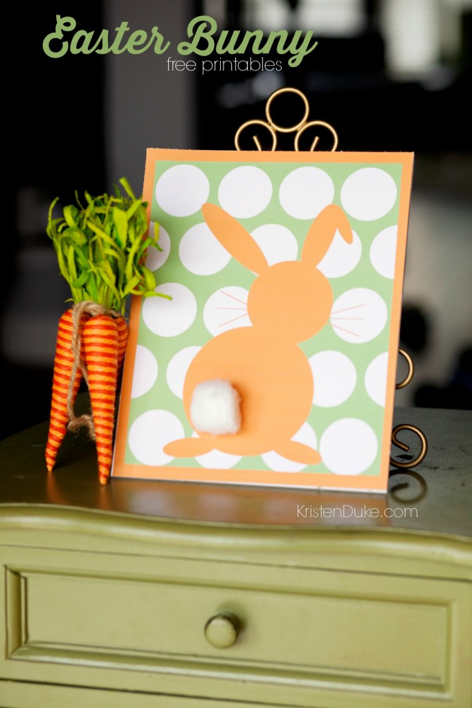 Polka Dot Easter Bunny Printables