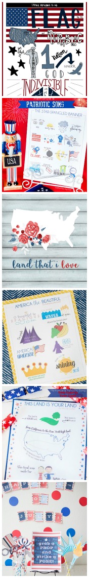 4th of July prints for decoration and party planning
