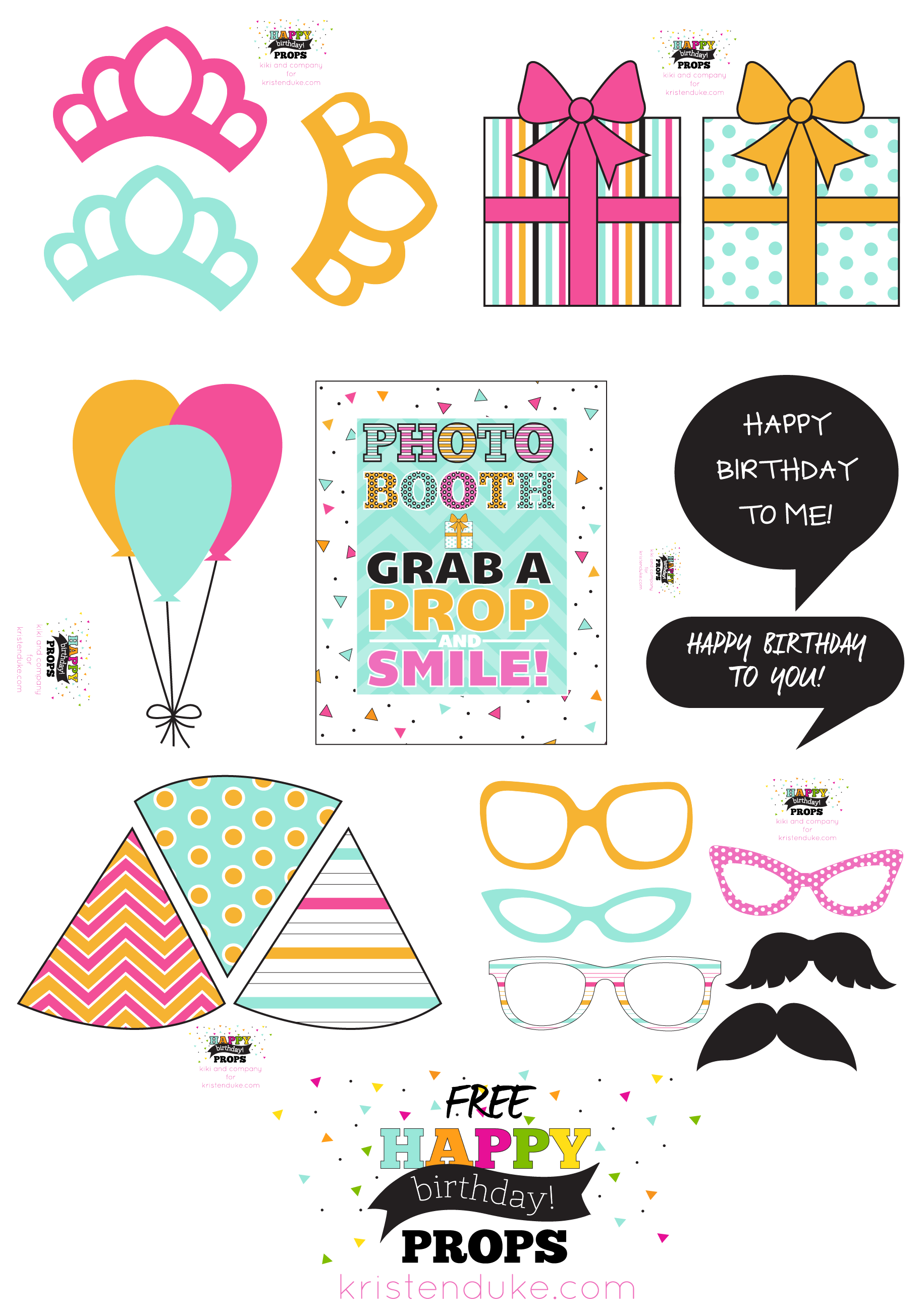 Birthday Photo Booth Props And Free Printables