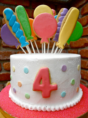 balloon birthday cake