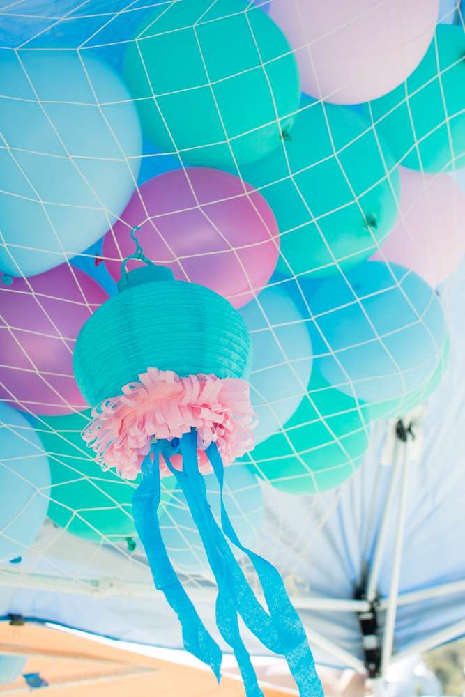 under the sea birthday party balloons