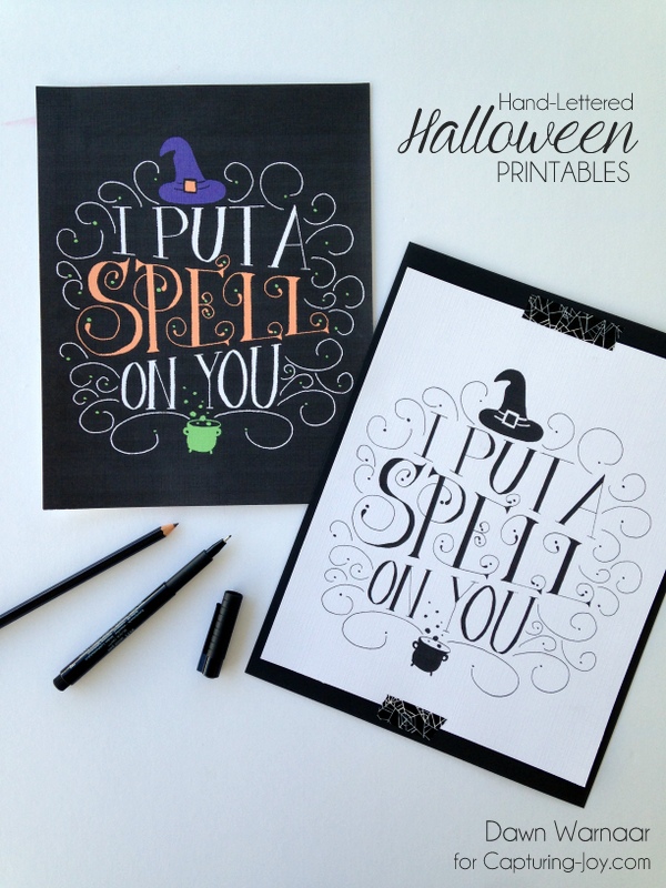 Hand-Lettered Halloween Printable | Dawn Warnaar for Capturing-Joy.com