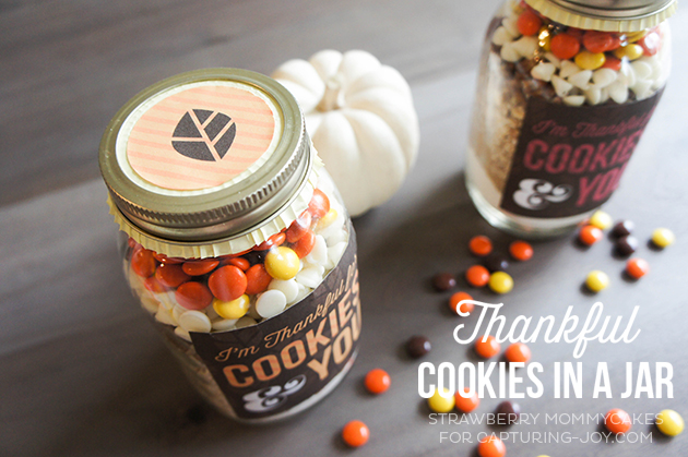 Thankful Cookies in a Jar Mix and printables