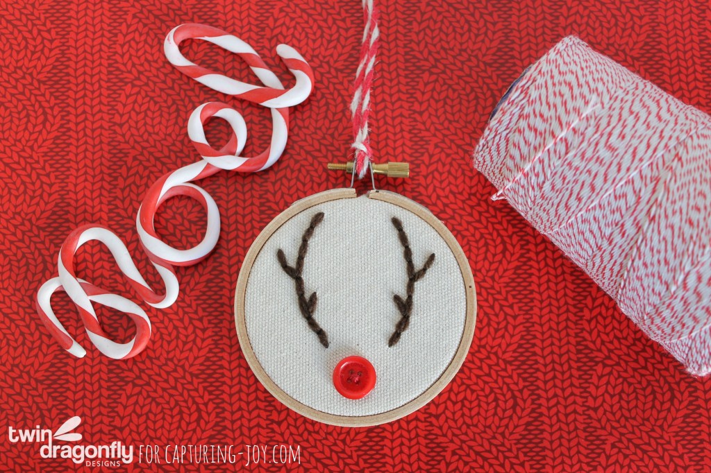 Reindeer Embroidery Hoop Ornaments