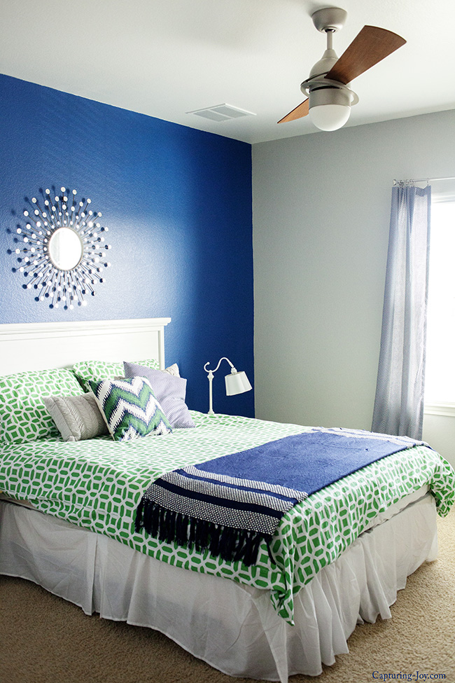 Navy and Green Bedroom
