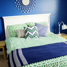 Kelly Green and Navy Bedroom