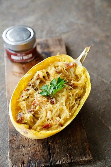 Spaghetti Squash Carbonara Recipe-Capturing-Joy.com