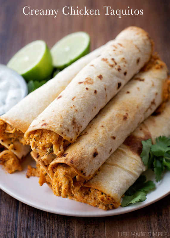 Creamy Chicken Taquitos, great family dinner recipe the kids will love!