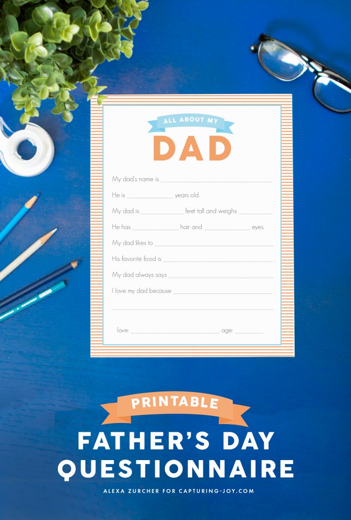 Father's Day Questionnaire Printable