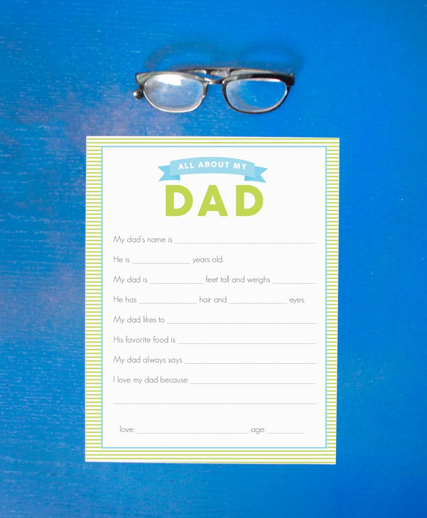 Father’s Day Questionnaire Printable