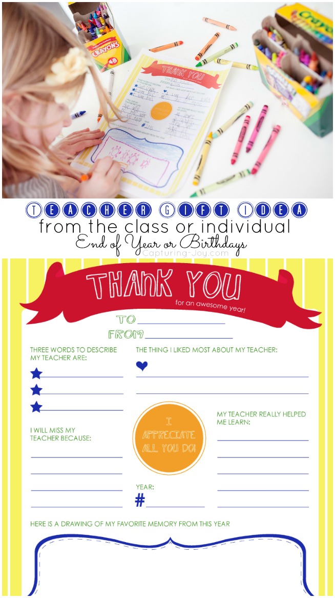 Teacher Gift Idea free printable coloring page