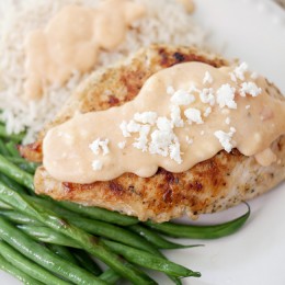 Grilled Chicken with Feta Cheese Sauce