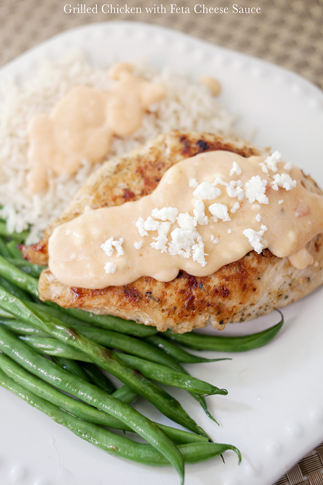 Grilled Chicken with Feta Cheese Sauce
