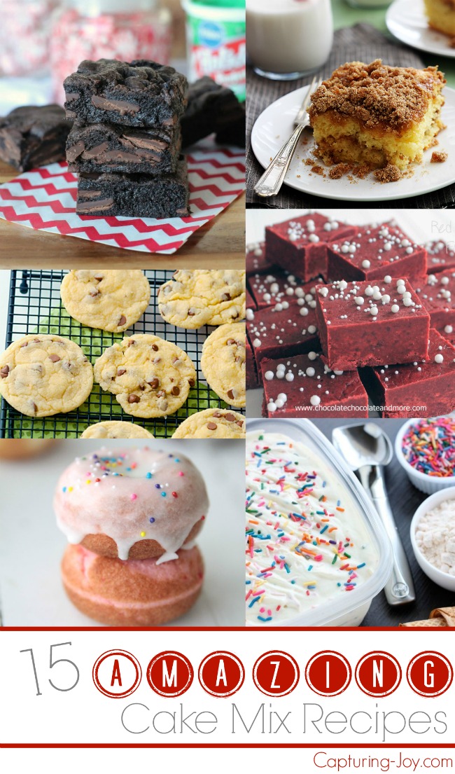 15 Amazing Cake Mix recipes! From fudge to cookies to cakes!