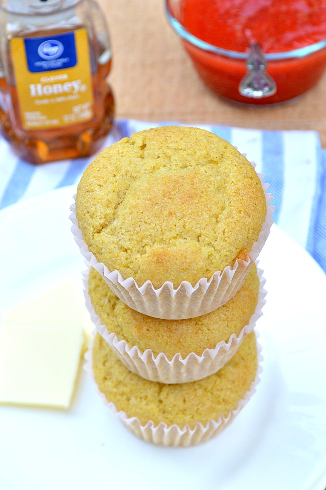 Amazingly light and fluffy Gluten Free Honey Cornbread Muffins with a touch of honey and a whole lot of flavor! Top with melted butter and honey for a real treat.
