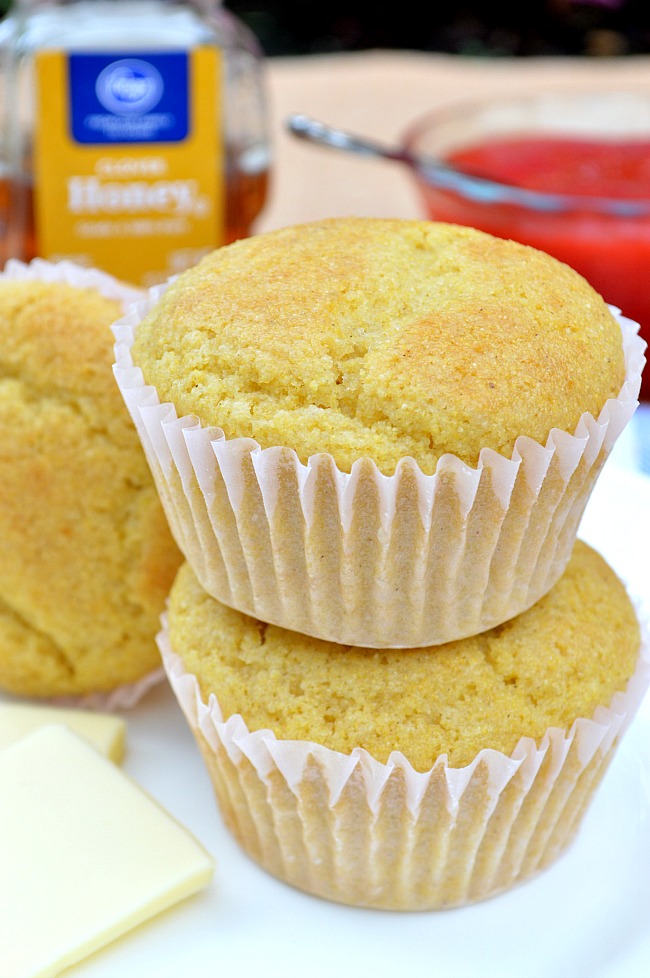 Amazingly light and fluffy Gluten Free Honey Cornbread Muffins with a touch of honey and a whole lot of flavor! Top with melted butter and honey for a real treat.