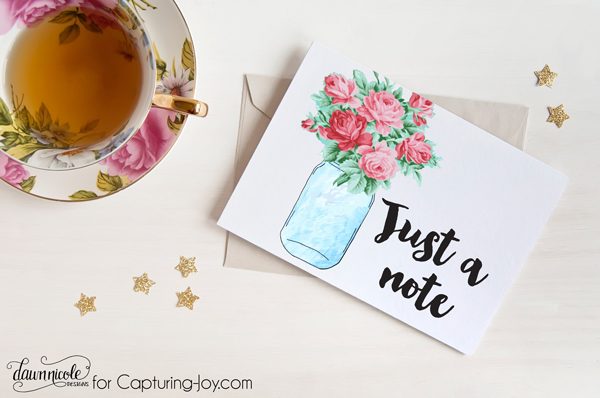 Free Printable Retro Notecards | Grab these free printable notecards in four fun designs! Dawn Nicole Designs for Capturing-Joy.com