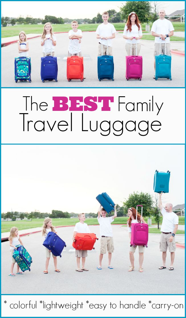 The BEST family travel luggage, so easy to transport and colorfully fun, too!