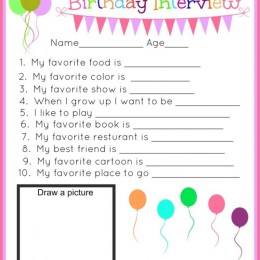 Birthday Interview Printable on Capturing Joy!
