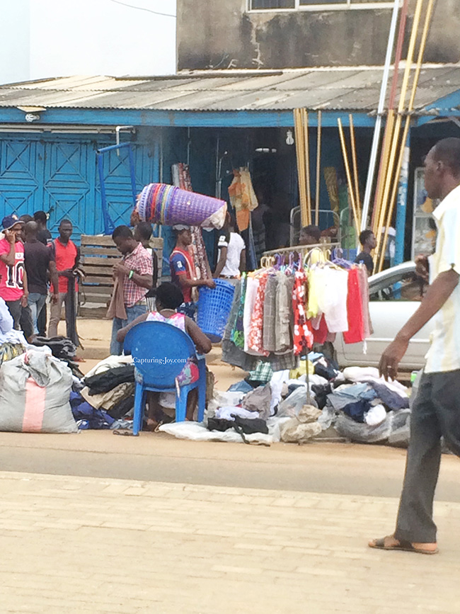 stores on the side of the road in ghana