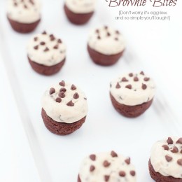 Simple egg-less No-Bake Cookie Dough Brownie Bites by Capturing-Joy.com