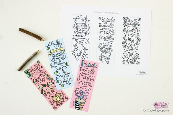 Free Fall Bookmarks Coloring Page | capturing-joy.com