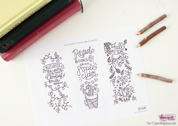 Free Printable Fall Bookmarks Coloring Page