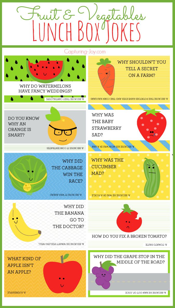Fruit and Vegetables Lunch Box Jokes