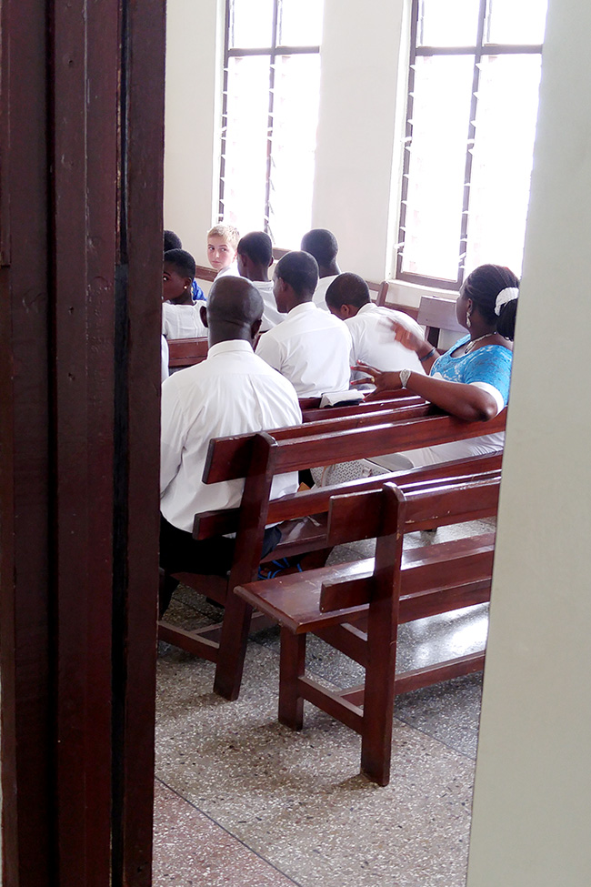 boys at church in ghana