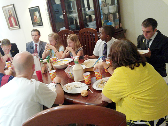 dinner with missionaries