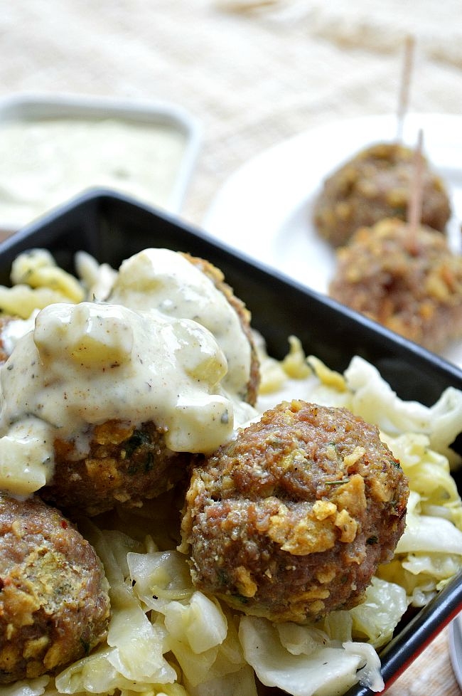 These Gluten Free Curry Turkey Meatballs with Cucumber Yogurt Sauce can be made ahead of time and baked for those busy weeknight dinners. You can also make these meatballs as a satisfying appetizer for any dinner party.