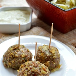 These Gluten Free Curry Turkey Meatballs with Cucumber Yogurt Sauce can be made ahead of time and baked for those busy weeknight dinners. You can also make these meatballs as a satisfying appetizer for any dinner party.