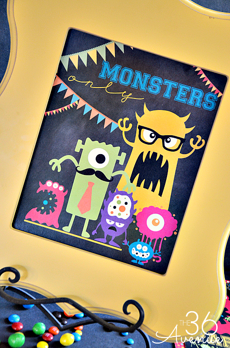 monsters only Printable Halloween Decorations