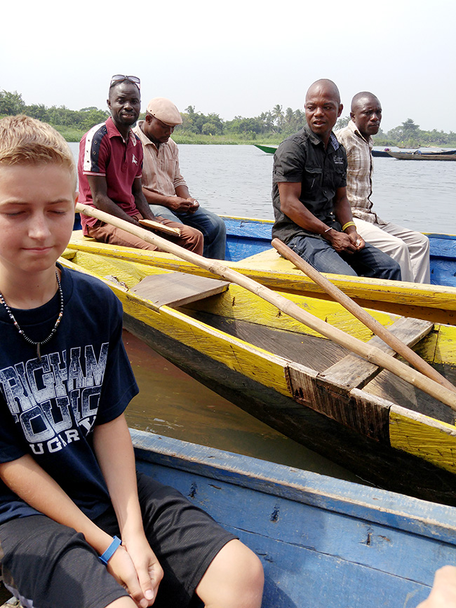 canoe on Volta River in Ghana