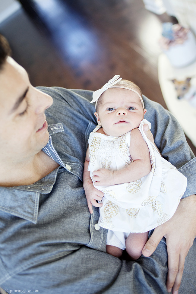 newborn baby with father photo