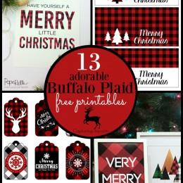 13 adorable buffalo plaid free printables for Christmas holiday wrapping and decoration