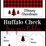 Buffalo check plaid free printables for Christmas Treat Toppers and gift tags