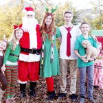Family pictures with Santa elves and reindeer