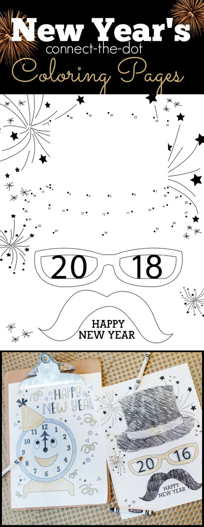 New Years Eve Connect the Dots Coloring Page