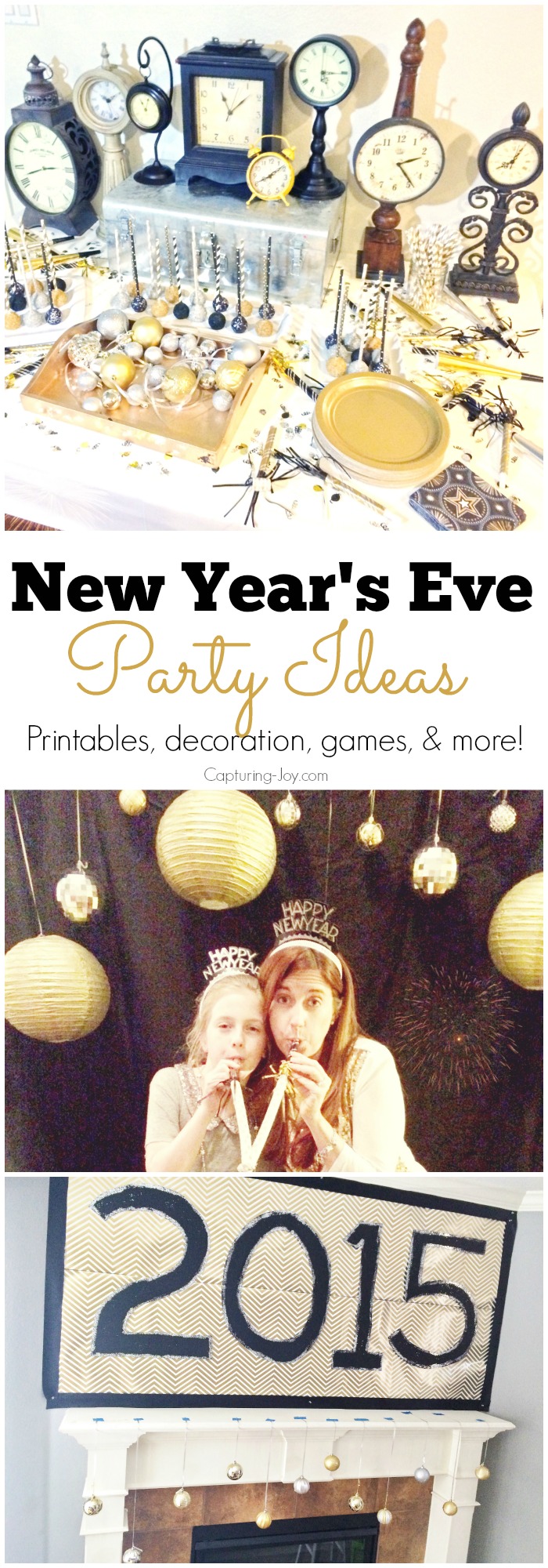 New Years Eve Party Ideas with prints games decorations