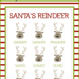 Reindeer Christmas printable decoration
